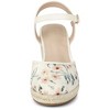Allegra K Women's Espadrille Platform Closed Toe Lace Wedge Heel Sandals - 2 of 4