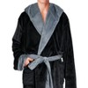 PAVILIA Mens Robe, Hooded Soft Bathrobe for Men, Fleece Plush Warm Shawl Collar Hood Pockets for Bath Shower Spa - 3 of 4