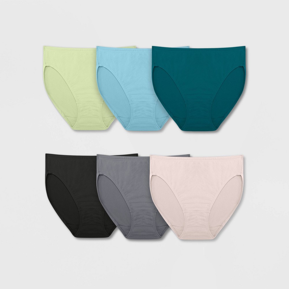 Fruit of the Loom Women's 6pk Breathable Micro-Mesh Hi-Cut Underwear - Colors May Vary 9, One Color