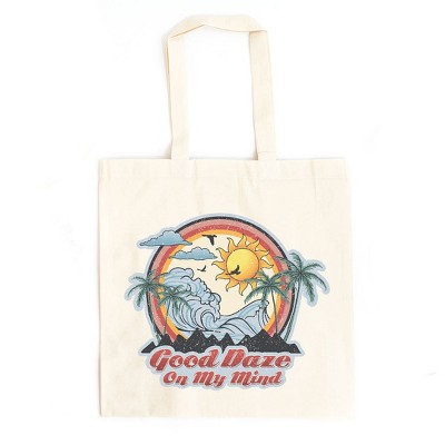 City Creek Prints Good Daze On My Mind Canvas Tote Bag - 15x16 - Natural