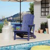 GlasFlength Folding Adirondack Patio Seating Sets, with Cup Holder, Suitable for Indoor, Outdoor Patio, Garden, or Backyard，Blue, 31.4"*29.6"*36.4" - 3 of 4