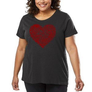 LA Pop Art Women's Word Art T-shirt - Country Music Heart - 1 of 4