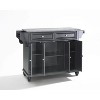 HomeStock  Cambridge Granite Top Rolling Kitchen Island Storage Cart, Microwave Stand, Spice Rack, Black - 4 of 4