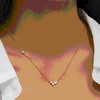 Hollywood Sensation 18K Gold Plated Sterling Silver Necklace with Three Round and One Pear Cut Cubic 17 Inches Gold - 2 of 4
