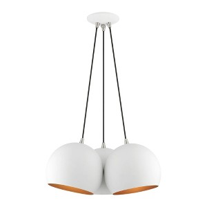 Livex Lighting Piedmont 3 - Light Pendant in  White/Brushed Nickel - 1 of 1