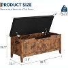 39.4" Storage Bench Rattan Entryway Bench with Seat Cushion, Storage Trunk, Shoe Bench Storage Chest for Entryway, Living Room, Bedroom - 3 of 4
