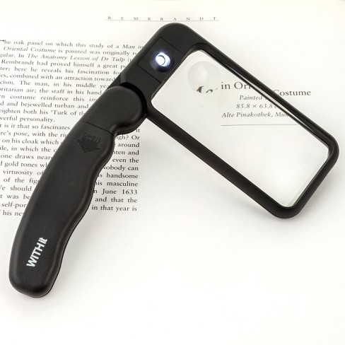 Source Large Magnifying Glass with Light, Handheld Illuminated
