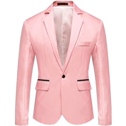 Ochtend Democratie Uitgebreid Lars Amadeus Men's Notched Lapel Button Slim Fit Casual Lightweight Sport  Coats Blazer Pink 38 : Target