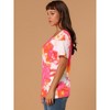 Allegra K Women's Summer Short Sleeves V Neck Tie Dye T-Shirts - image 4 of 4