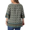 Women's Plus Size Bohe Floral Print V Neck 3/4 Sleeve Dressy Casual Work Tunic Blouses - Agnes Orinda - 4 of 4