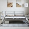 vidaXL California King Metal Bed with Headboard, Under Bed Storage, Noise Free, White, No Mattress - 3 of 4