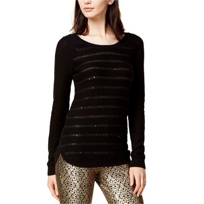 maison Jules Womens Sequined Knit Sweater
