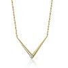 Guili Chic 14K Gold-Plated Emerald CZ Solitaire Chevron Necklace in Green, Blue, Red, or Gold—Elegant, Stylish, and Perfect for Layering. - 3 of 3