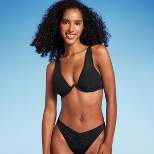 Women's Mesh Detail Underwire Bikini Top - Shade & Shore™ Black