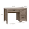 Executive Desk with Ample File Drawer, Large Home Writing Desk, Grey - 2 of 4