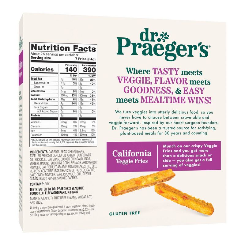 Dr. Praeger&#39;s Frozen Gluten Free Vegan California Veggie Fries - 8oz, 3 of 5