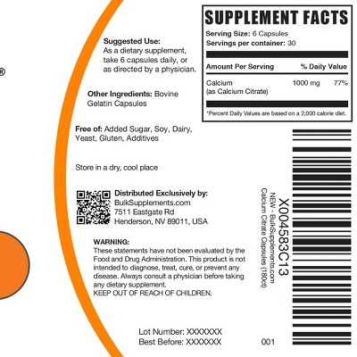 BulkSupplements Calcium Citrate Capsules