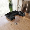 131.9"104.3" Plush Corduroy 4-Piece Modular Sectional Sofa with No Assembly Required and Comfortable Chaise Lounge - 3 of 4