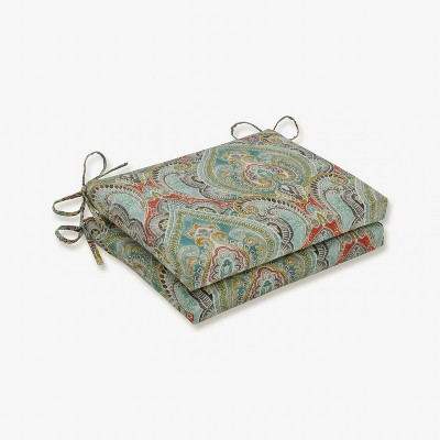 Photo 1 of 2pk Pretty Witty Reef Squared Corners Outdoor Seat Cushion - Pillow Perfect