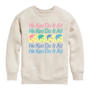 Boys' - Barbie - He Ken Can Do It All Graphic Long Sleeve Fleece Sweatshirt - 1 of 3