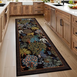 Forest Rug Washable Area Rugs for Living Room Bedroom Jungle Animal Print Rug Soft Non Slip Low Pile Throw Rug - 1 of 4