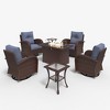 LayinSun Outdoor Patio Furniture Set, Brown Rattan Wicker Sectional Swivel Rocker Chairs Sets - 2 of 4