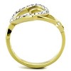 Slickblue Women’s Gold Heart Ring – Clear Synthetic Crystal Detail, Two-Tone Band, Lightweight, Size 5 to 10 - 2 of 4