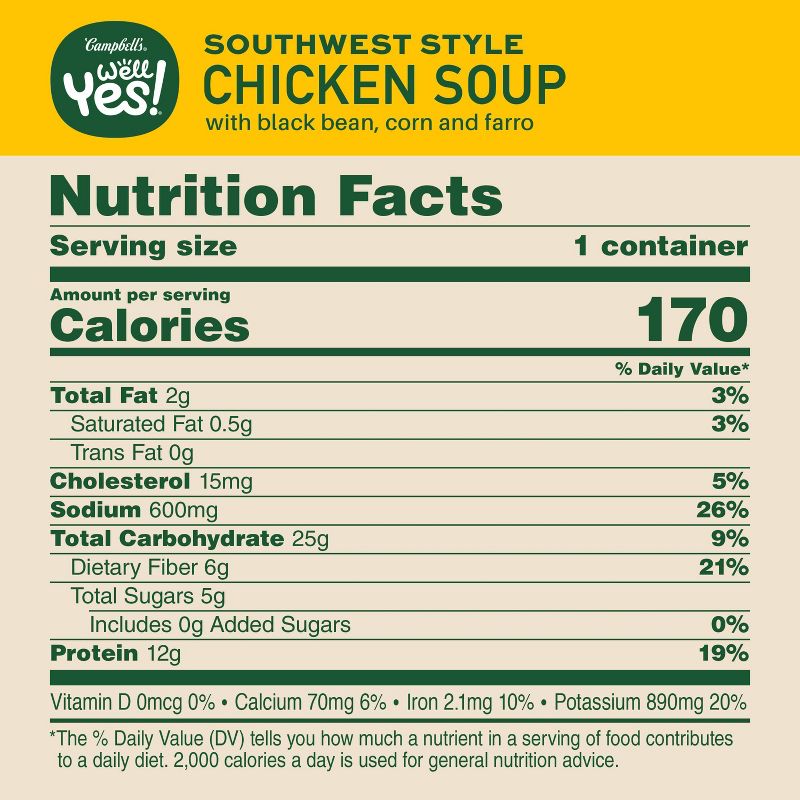 Campbell&#39;s Well Yes! Power Bowls Southwest Chicken Soup - 11.1oz, 5 of 12