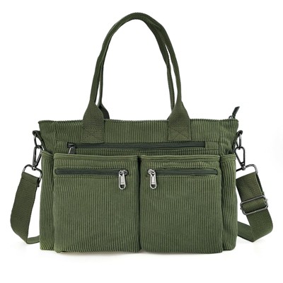 Green Canvas Crossbody Bag With Adjustable Strap - Customizable Patch Panel For Daily Essentials