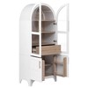YOOCOZZ Arched Kitchen Pantry Cabinet, Glass Door, Hidden Drawer, Open&Adjustable Shelves - 3 of 4