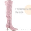 Perphy Women's Glitter Pointed Toe Size Zip Stiletto Heels Over the Knee Boots - 4 of 4