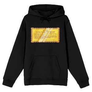 Willy Wonka & the Chocolate Factory Golden Ticket Men's Black Sweatshirt - 1 of 1