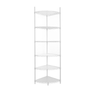 6 Tier Shelf Corner Wire Shelf Rack Adjustable Metal Heavy Duty Free Standing Corner Storage Display Chrome Rack - 1 of 4