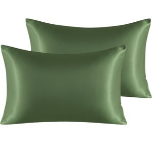 2 Pack Satin Pillowcases for Hair and Skin, Luxurious and Silky Pillow Cases with Envelope Closure - NTBAY - 1 of 4