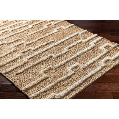 Hauteloom Miya Jute Living Room, Bedroom Area Rug - Bohemian, Transitional - High Pile