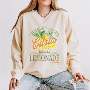Simply Sage Market California Grown Lemonade  Lightweight Garment Dyed Sweatshirt - 1 of 4