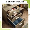 GALAXHERO  3-Drawer Wood File Cabinet with Lock, Mobile Lateral Filing Cabinet - 4 of 4