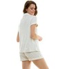 Jaclyn Intimates Womens Embossed Velour Notch Collar Top & Sleep Shorts PJ Set - 4 of 4