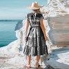 Women's Blue and White Geometric Patchwork Midi Dress - Cupshe - 4 of 4