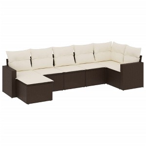 vidaXL 8 Piece Patio Sofa Set with Cushions Poly Rattan - 1 of 4