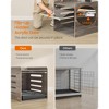 Heather Greige Modern Dog Crate. Has charging station & flip - up acrylic door. Fits small/medium dogs (45 lb). Doubles as side end table. - 4 of 4