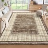 Modern Area Rug Ultra-Soft Throw Rugs Contemporary Plaid Accent Carpet Non-Shedding Bordered Floor Cover Foldable Thin Indoor Mat for Bedroom - 2 of 4