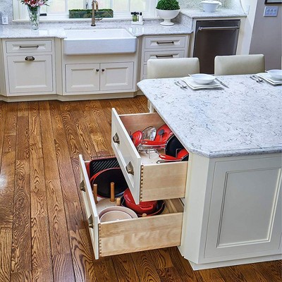 Natural Maple Adjustable Pegboard Drawer Organizer, 24.25"W x 21.25"D