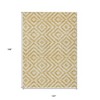 Gold Beige And Ivory Geometric Washable Indoor Outdoor Area Rug - 3 of 4