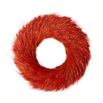 Northlight Red and Orange Ears of Wheat Fall Harvest Wreath - 12-Inch, Unlit