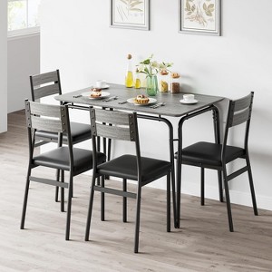 Dining Set for 4, Kitchen Table with 4 Upholstered Chairs, 5 PCS Small Dining Table Set, Dining Room Table for Kitchen Dining Room - 1 of 4