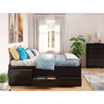 Queen platform bed with store 12 drawers