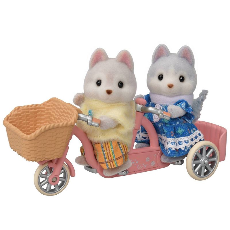Calico Critters Tandem Cycling Set Husky Sister &#38; Brother, 1 of 5