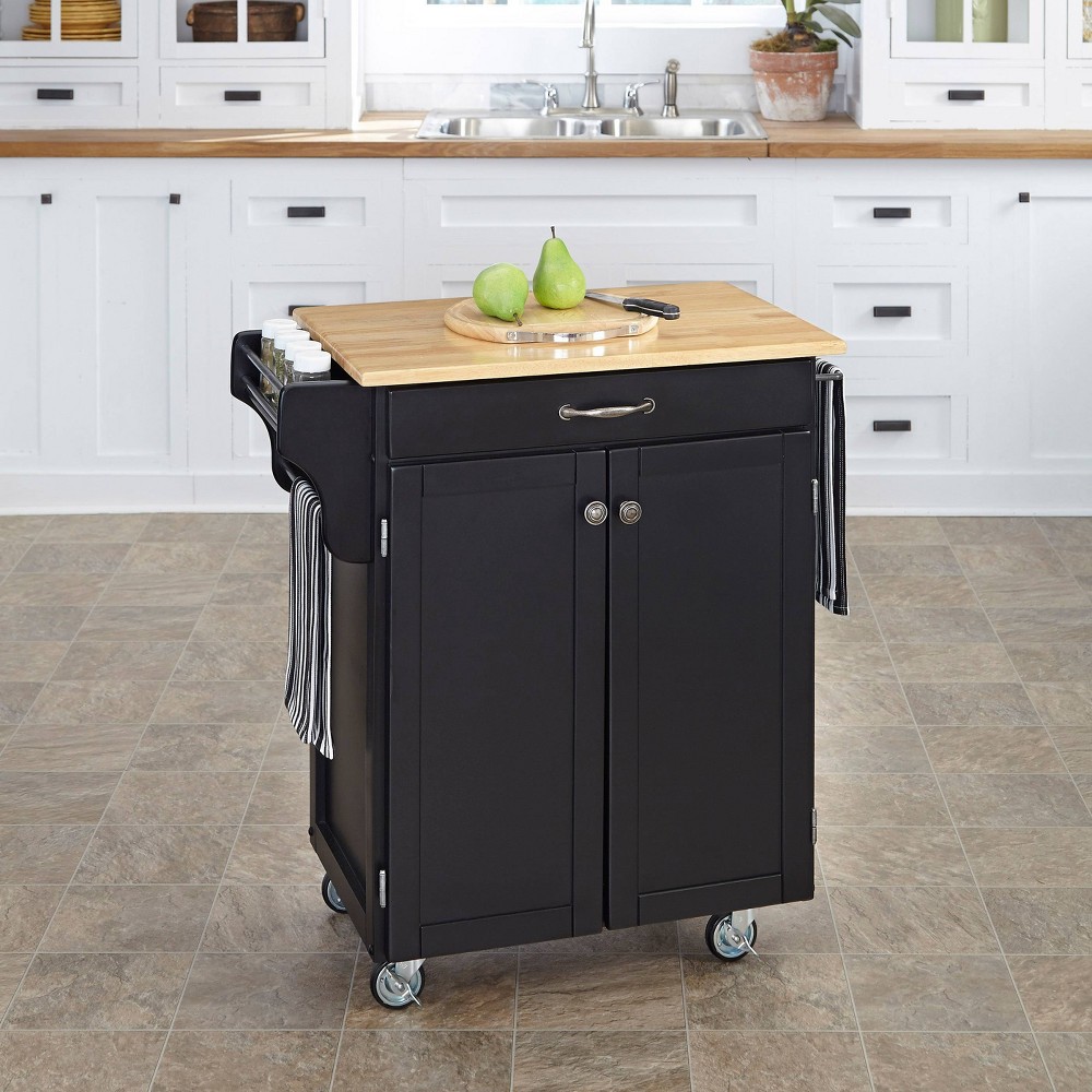 Kitchen Carts And Islands with Black Wood Top Home Styles, Natural