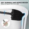 2-Pack Toilet Brush Set with Extra Long Handle and Covered Holder - Space-Saving, Durable, Deep Cleaning Scrubber for Bathroom - 3 of 4